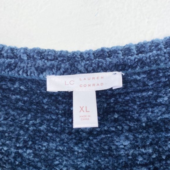 LC Lauren Conrad Navy Blue Chenille Knit Sweater - Picture 9 of 11
